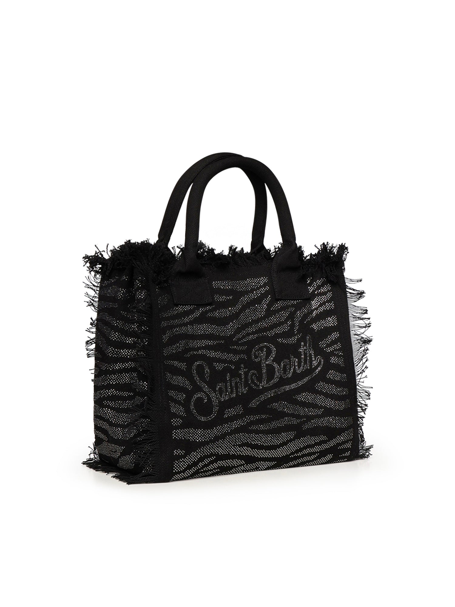 Borsa Vanity in canvas con stampa zebrata e strass VANI001 00629L MC2 SAINT BARTH 
