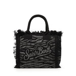 Borsa Vanity in canvas con stampa zebrata e strass VANI001 00629L MC2 SAINT BARTH 