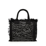 Borsa Vanity in canvas con stampa zebrata e strass VANI001 00629L MC2 SAINT BARTH 