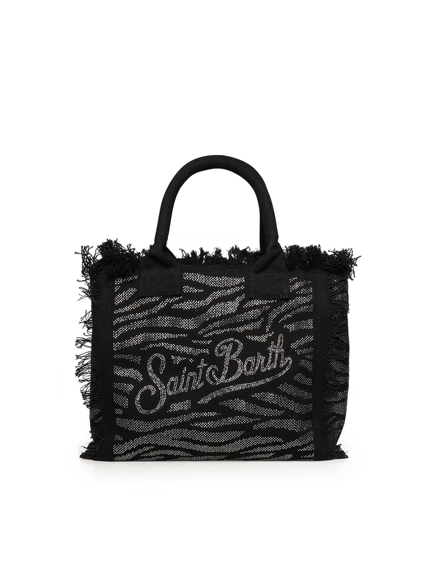 Borsa Vanity in canvas con stampa zebrata e strass VANI001 00629L MC2 SAINT BARTH 