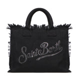 Borsa Vanity in canvas con logo in strass VANI001 02563L MC2 SAINT BARTH 