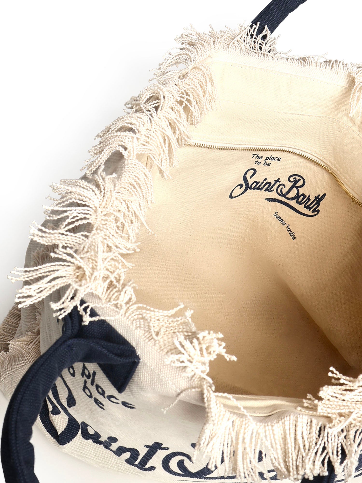Borsa Vanity in canvas con frange VANI001 02564L MC2 SAINT BARTH 