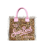 Borsa Vanity in canvas con stampa animalier VANI001 02591L MC2 SAINT BARTH 