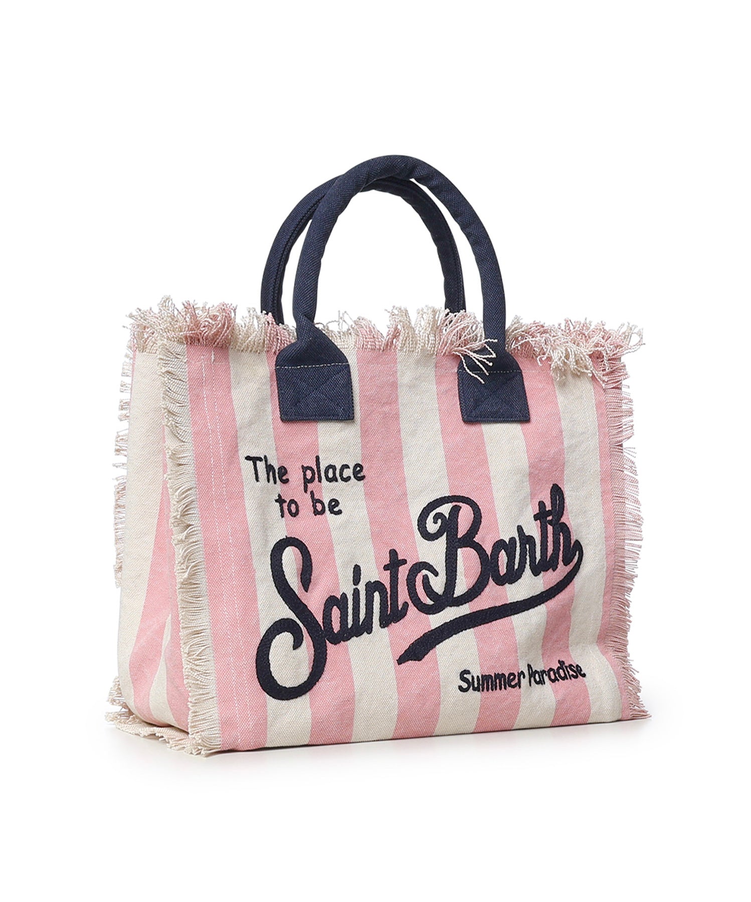 Borsa Vanity regular in canvas a righe VANI001 02626L MC2 SAINT BARTH 