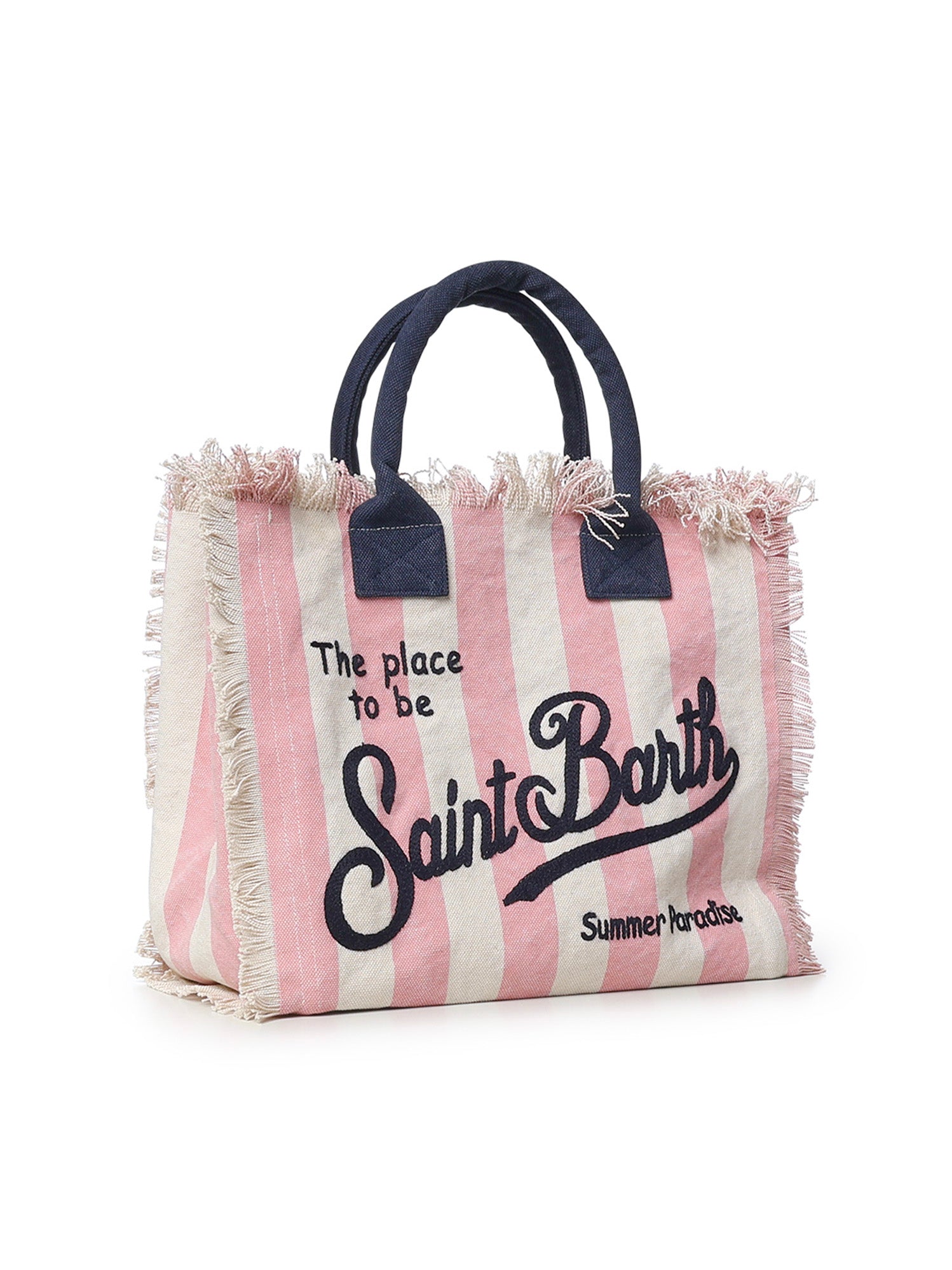Borsa Vanity regular in canvas a righe VANI001 02626L MC2 SAINT BARTH 