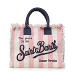 Borsa Vanity regular in canvas a righe VANI001 02626L MC2 SAINT BARTH 