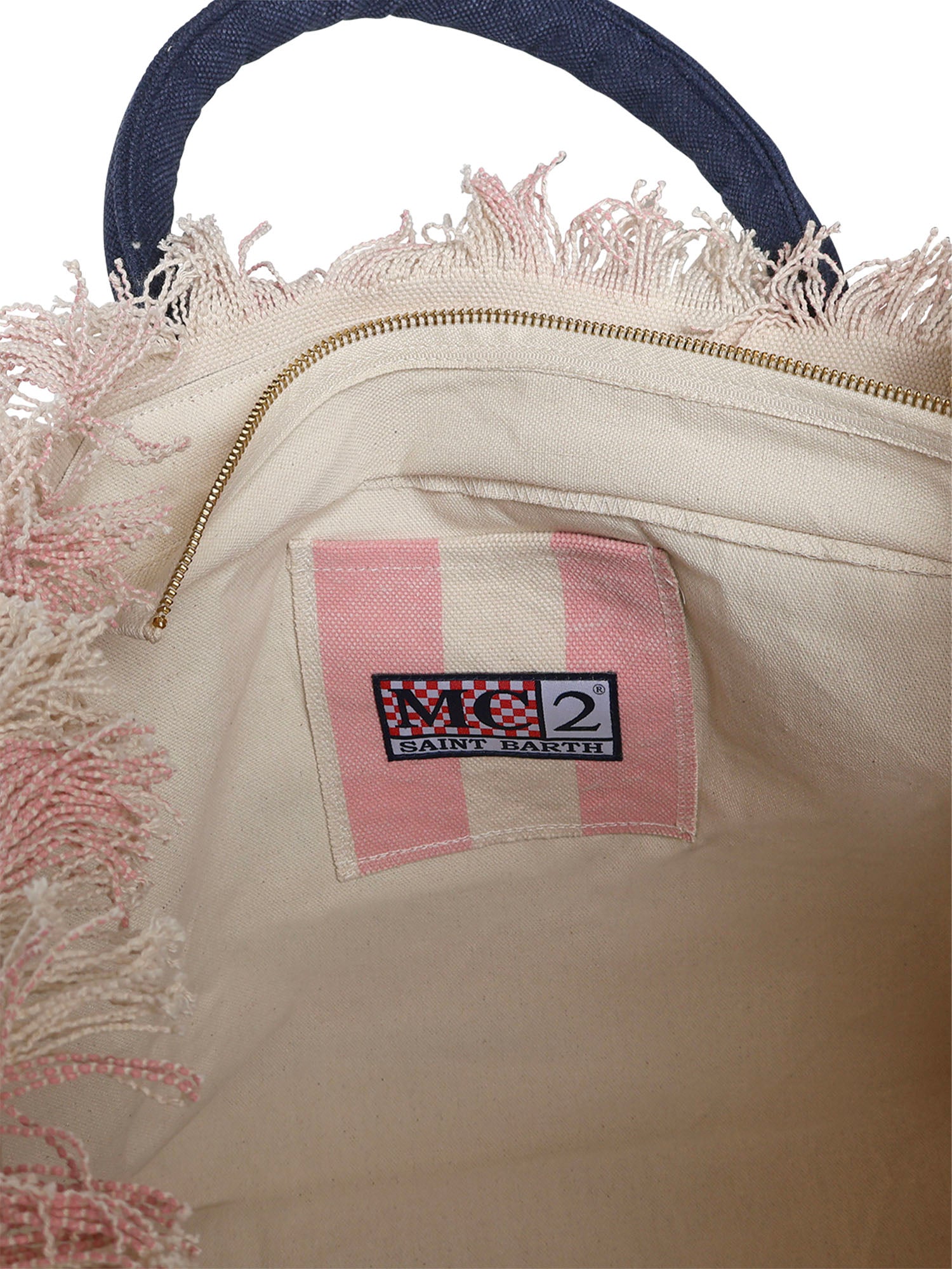 Borsa Vanity regular in canvas a righe VANI001 02626L MC2 SAINT BARTH 