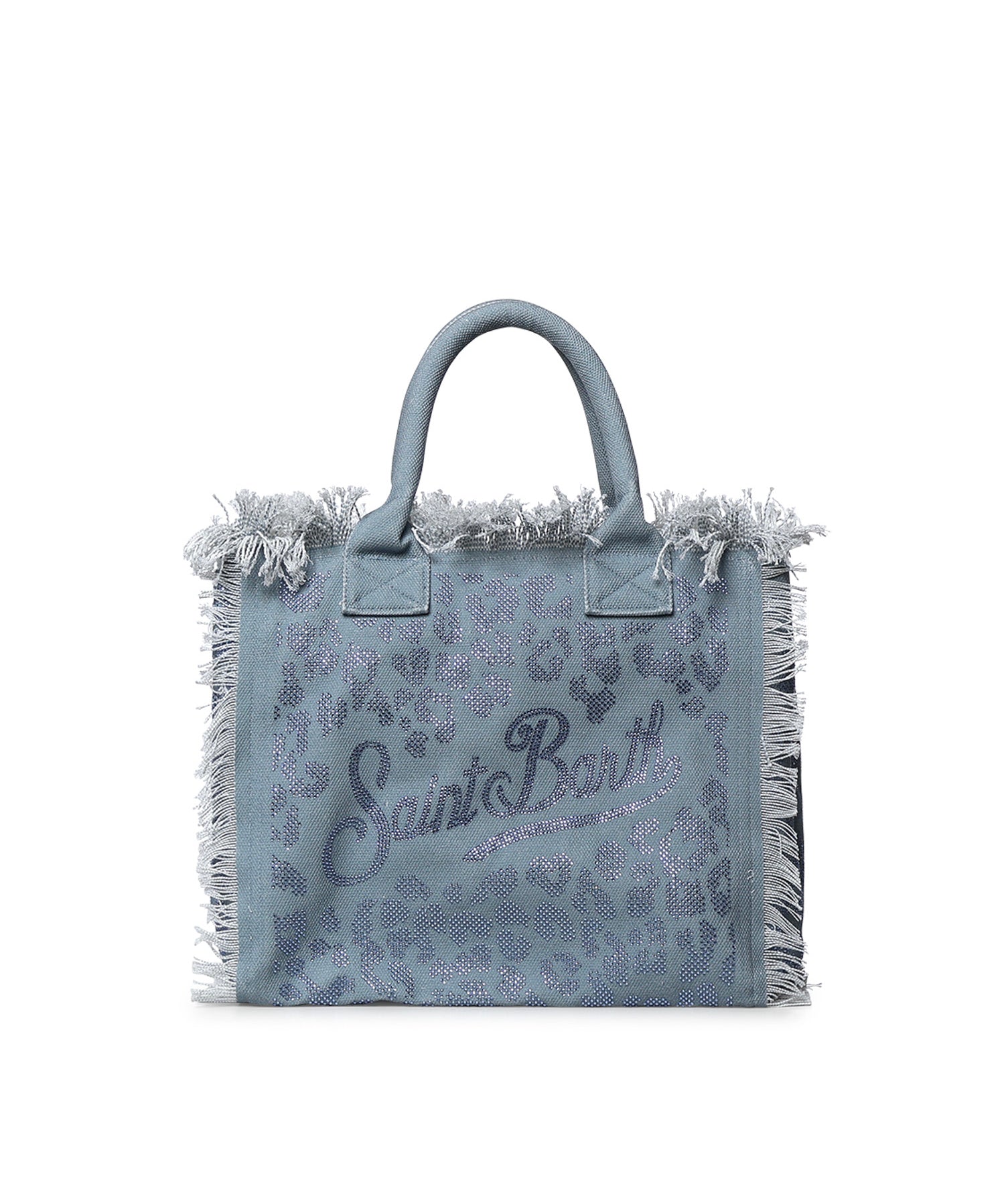 Borsa Vanity in canvas animalier con strass VANI001 08747L MC2 SAINT BARTH 