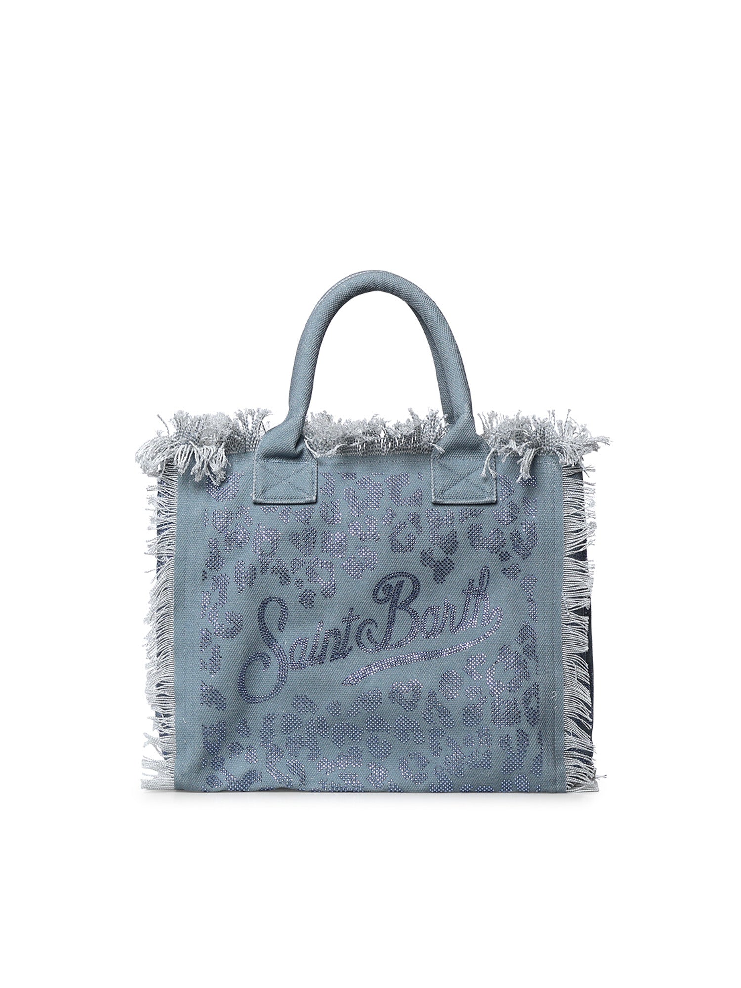Borsa Vanity in canvas animalier con strass VANI001 08747L MC2 SAINT BARTH 