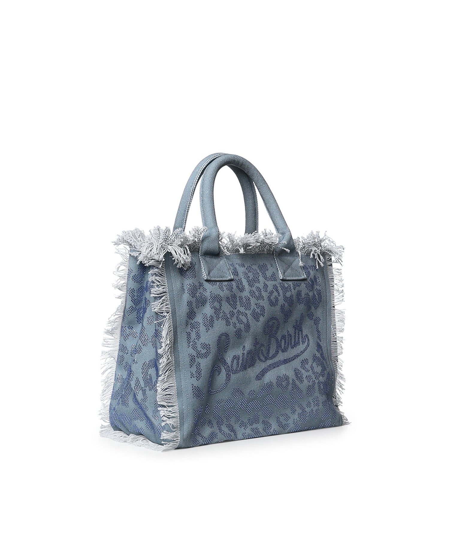 Borsa Vanity in canvas animalier con strass VANI001 08747L MC2 SAINT BARTH 