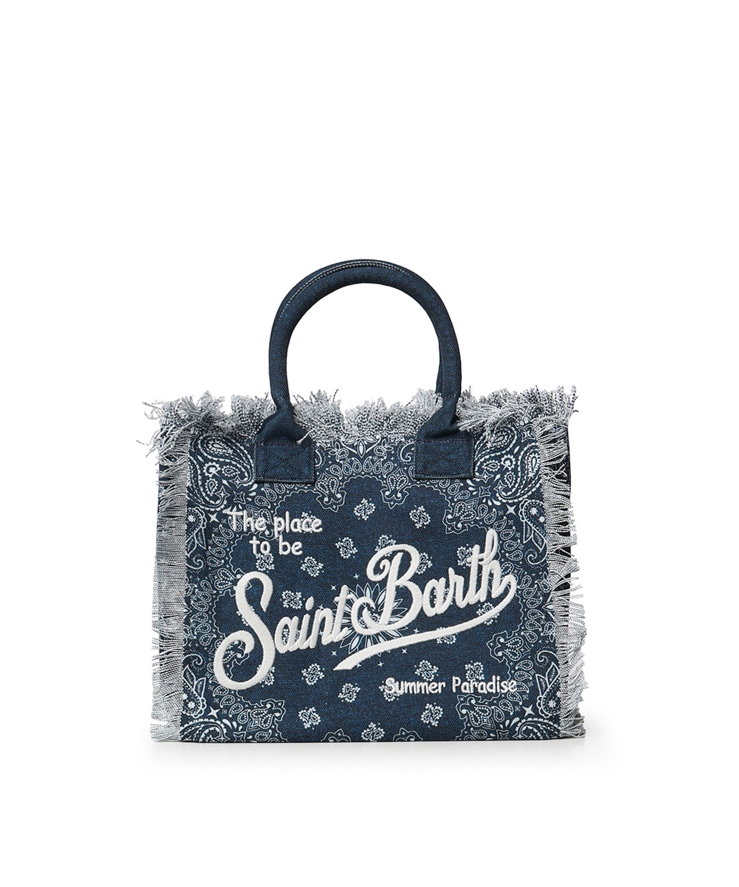 Borsa Vanity regular in canvas con stampa bandana<BR/> VANI001 09488L MC2 SAINT BARTH 