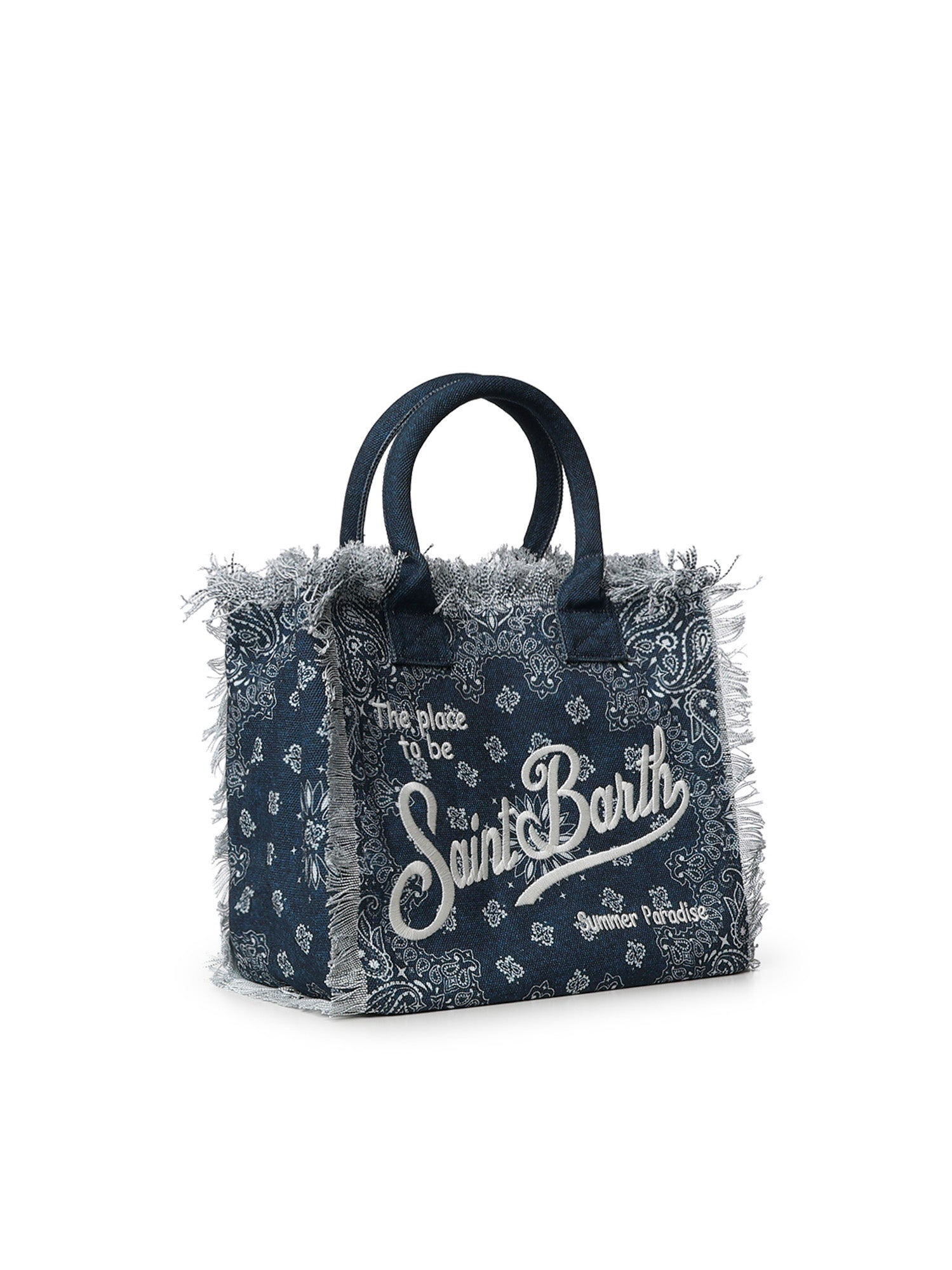 Borsa Vanity regular in canvas con stampa bandana<BR/> VANI001 09488L MC2 SAINT BARTH 