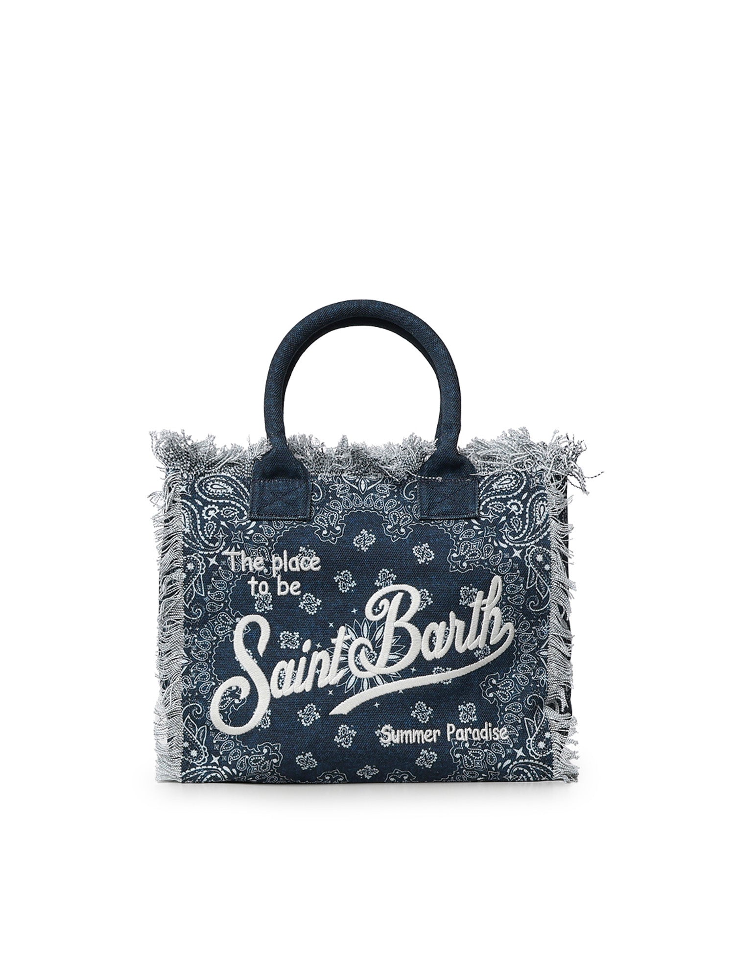 Borsa Vanity regular in canvas con stampa bandana<BR/> VANI001 09488L MC2 SAINT BARTH 