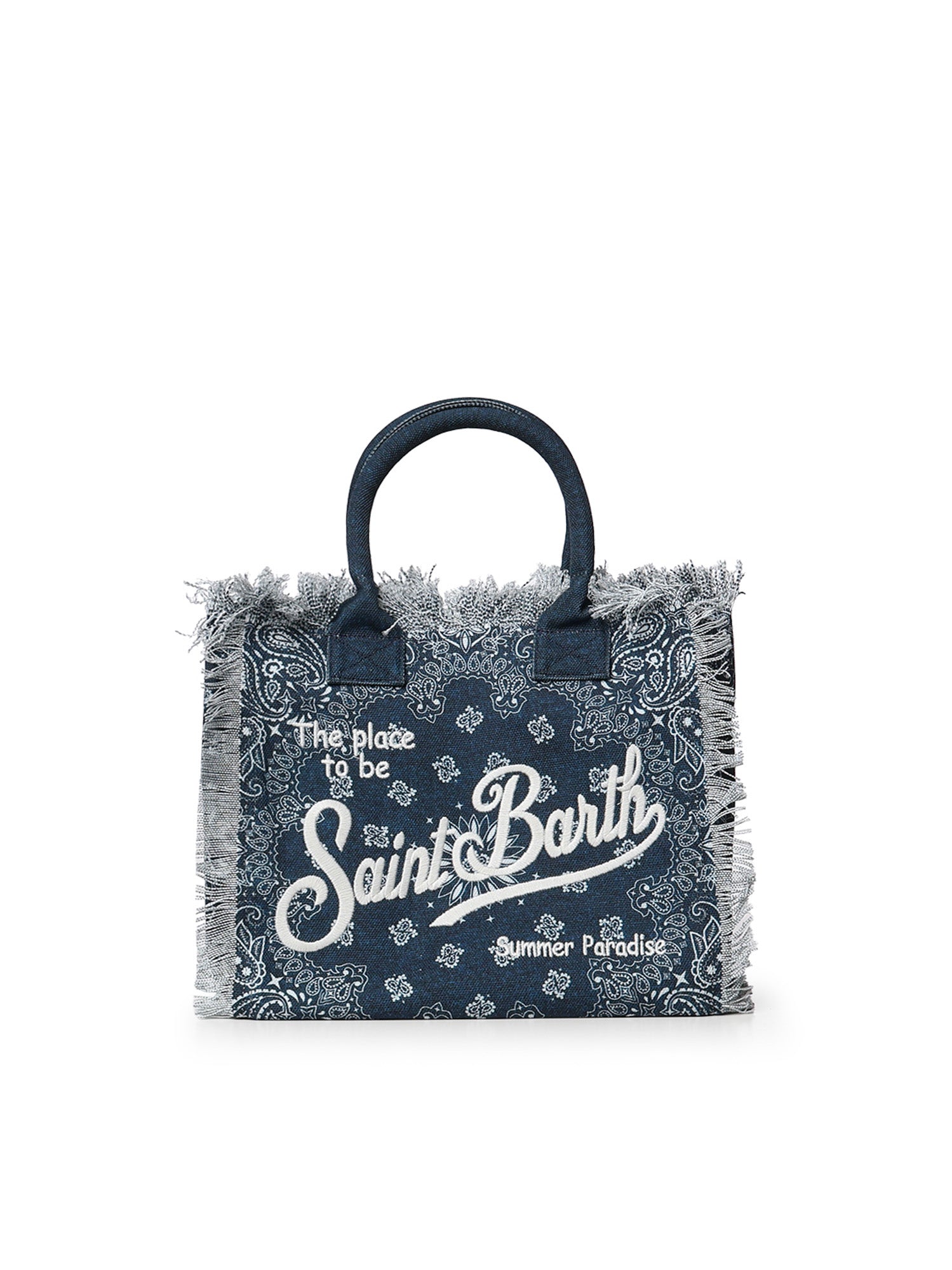 Borsa Vanity regular in canvas con stampa bandana<BR/> VANI001 09488L MC2 SAINT BARTH 