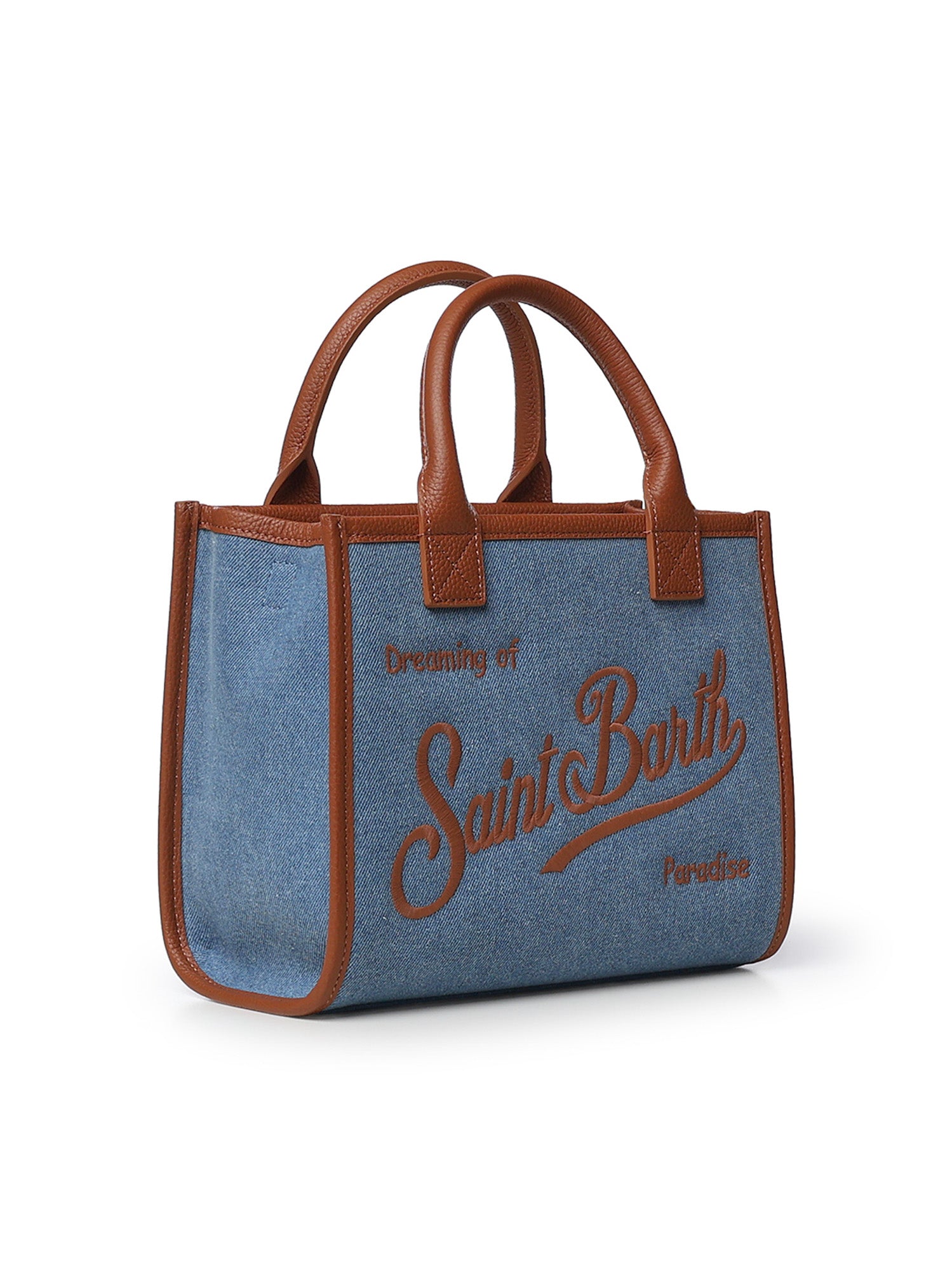 Borsa Vanity in denim e pelle VANMD001 01515L MC2 SAINT BARTH 