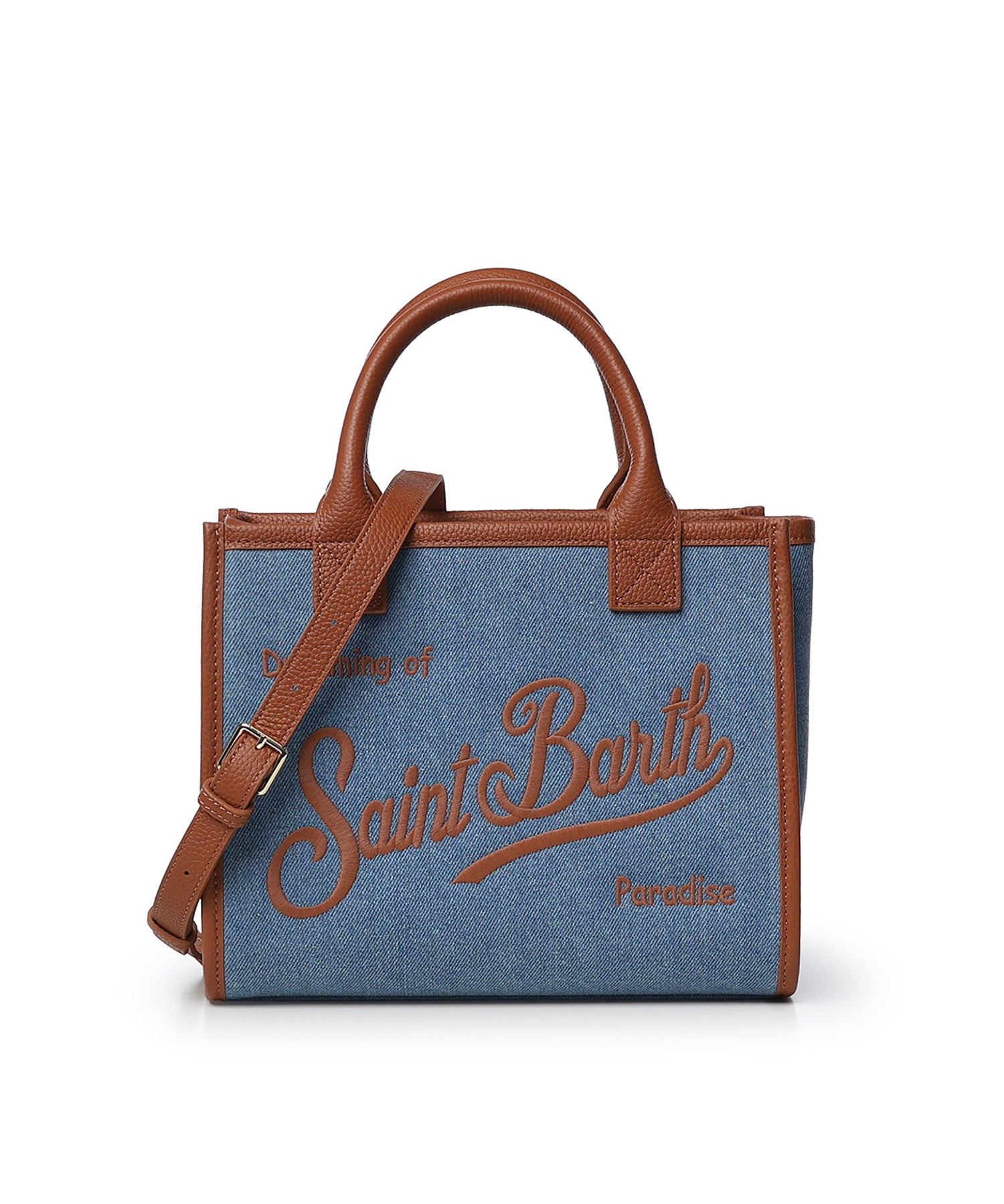 Borsa Vanity in denim e pelle VANMD001 01515L MC2 SAINT BARTH 
