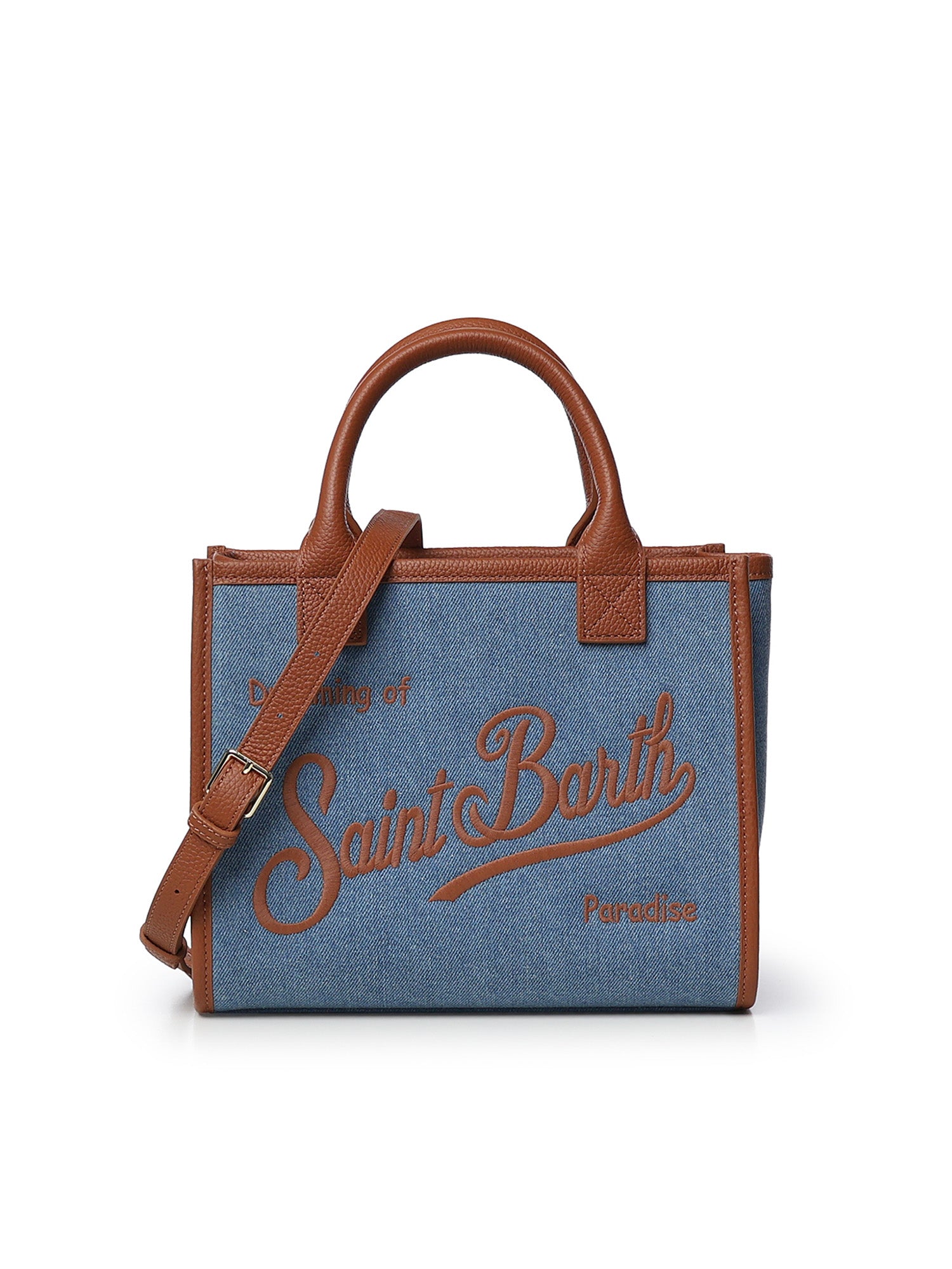 Borsa Vanity in denim e pelle VANMD001 01515L MC2 SAINT BARTH 