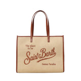 Borsa Vivian Mid Straw effetto raffia con logo VIV0007 00368L MC2 SAINT BARTH 
