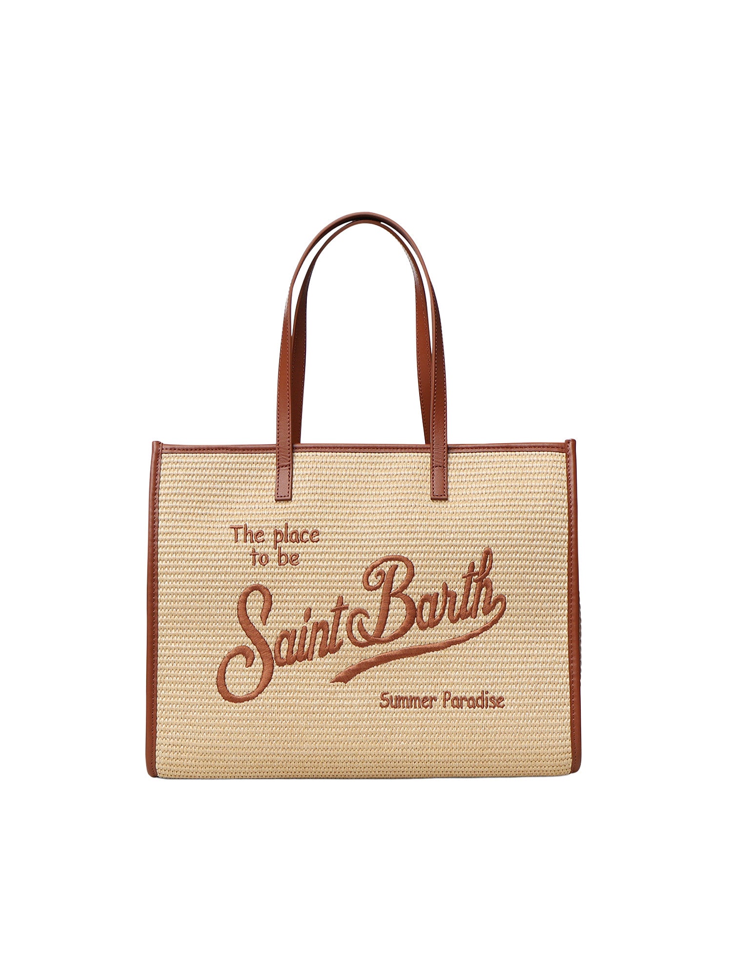 Borsa Vivian Mid Straw effetto raffia con logo VIV0007 00368L MC2 SAINT BARTH 
