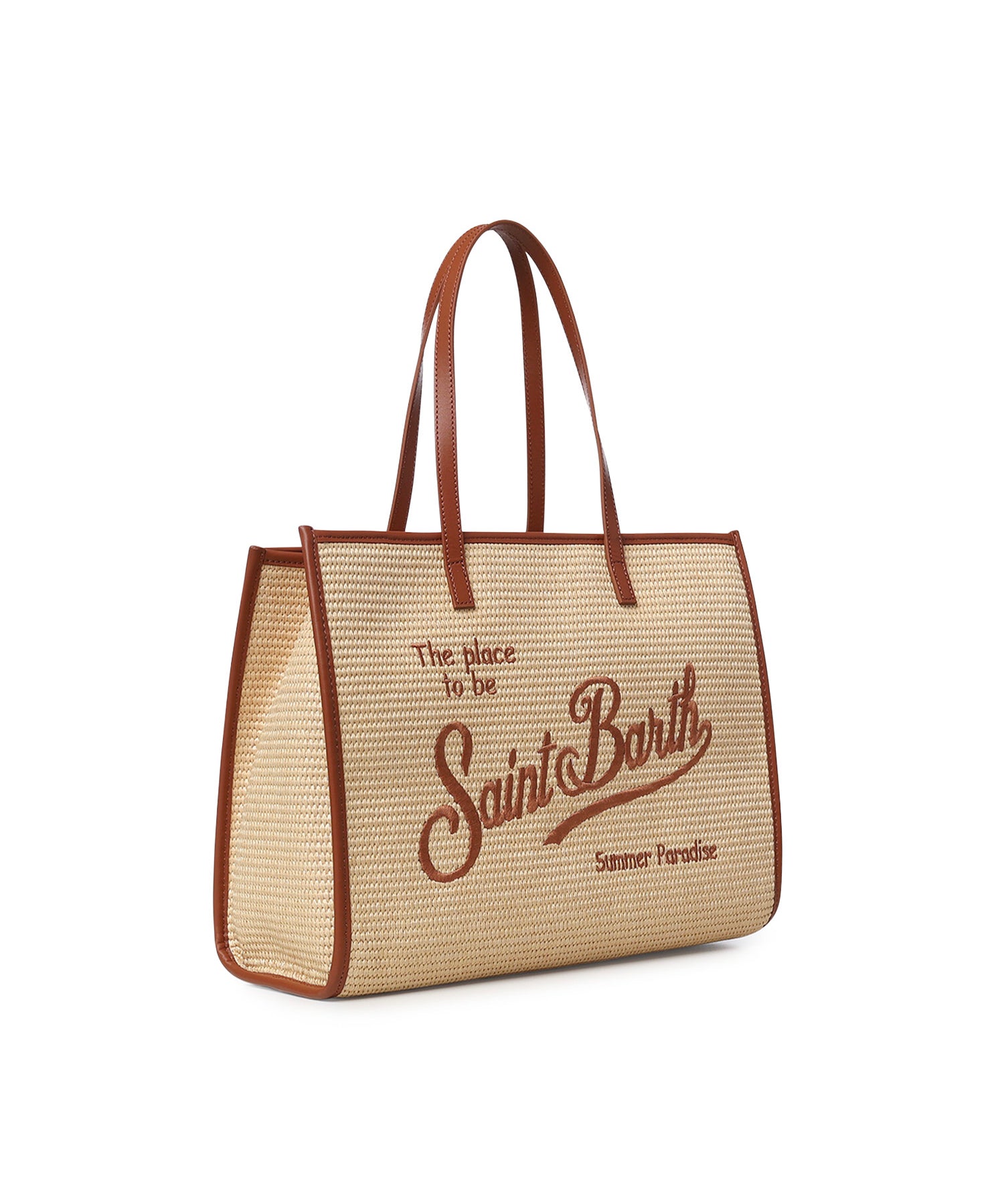 Borsa Vivian Mid Straw effetto raffia con logo VIV0007 00368L MC2 SAINT BARTH 