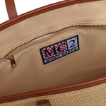 Borsa Vivian Mid Straw effetto raffia con logo VIV0007 00368L MC2 SAINT BARTH 