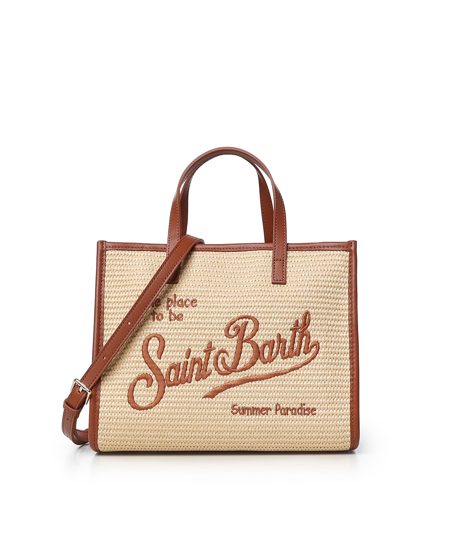 Borsa Vivian medium effetto raffia con logo VVID001 00368L MC2 SAINT BARTH 