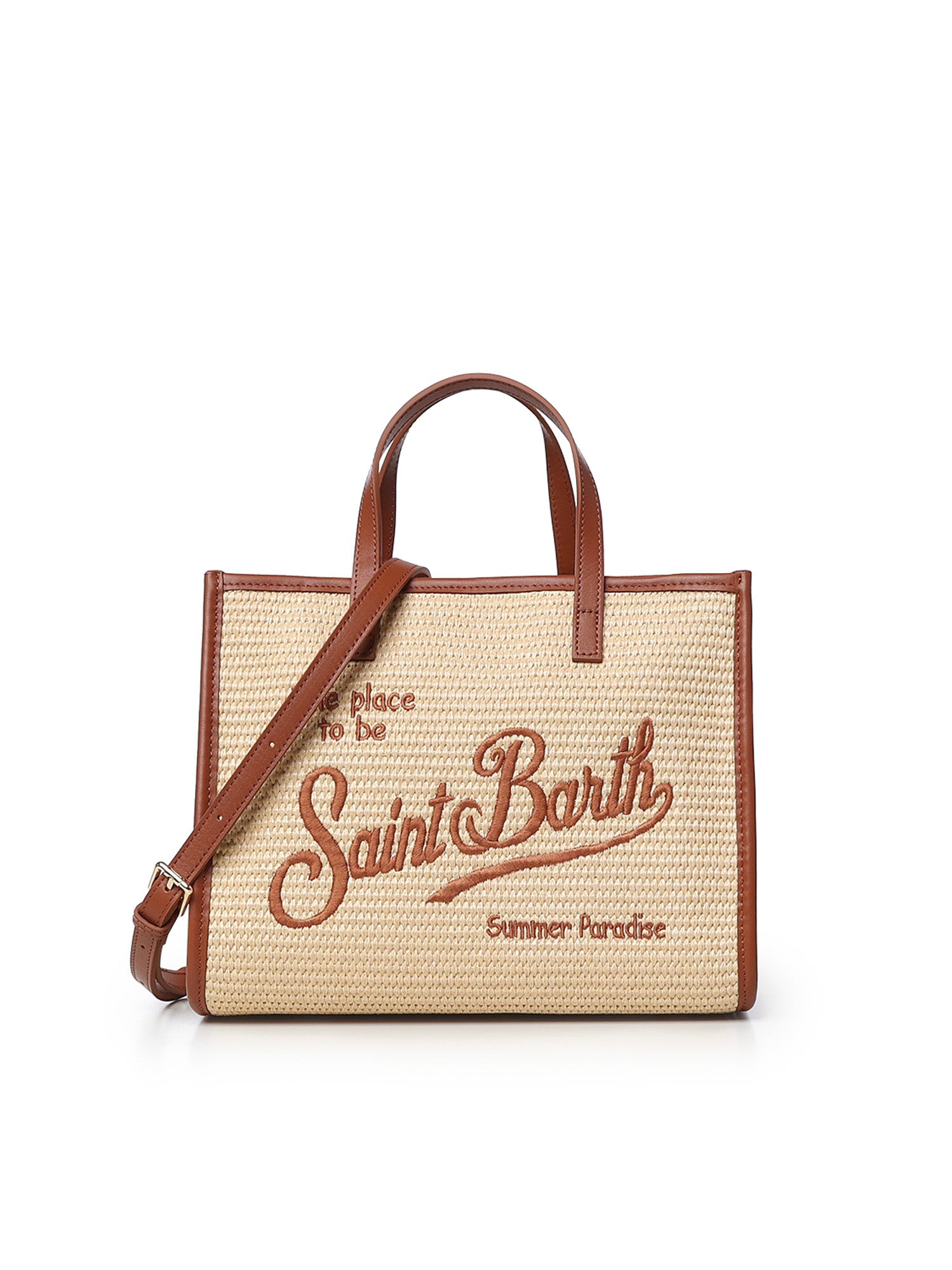 Borsa Vivian medium effetto raffia con logo VVID001 00368L MC2 SAINT BARTH 