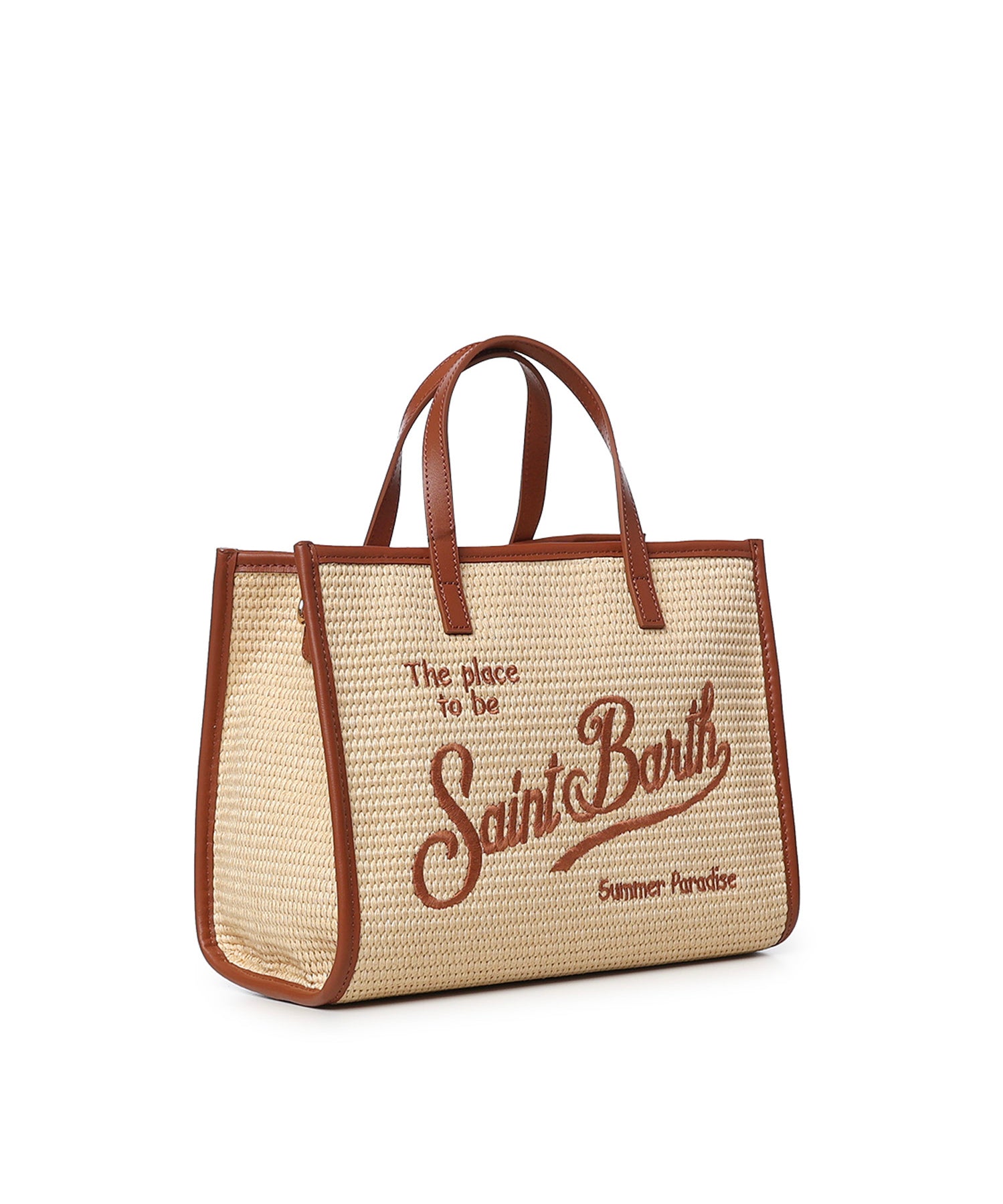 Borsa Vivian medium effetto raffia con logo VVID001 00368L MC2 SAINT BARTH 