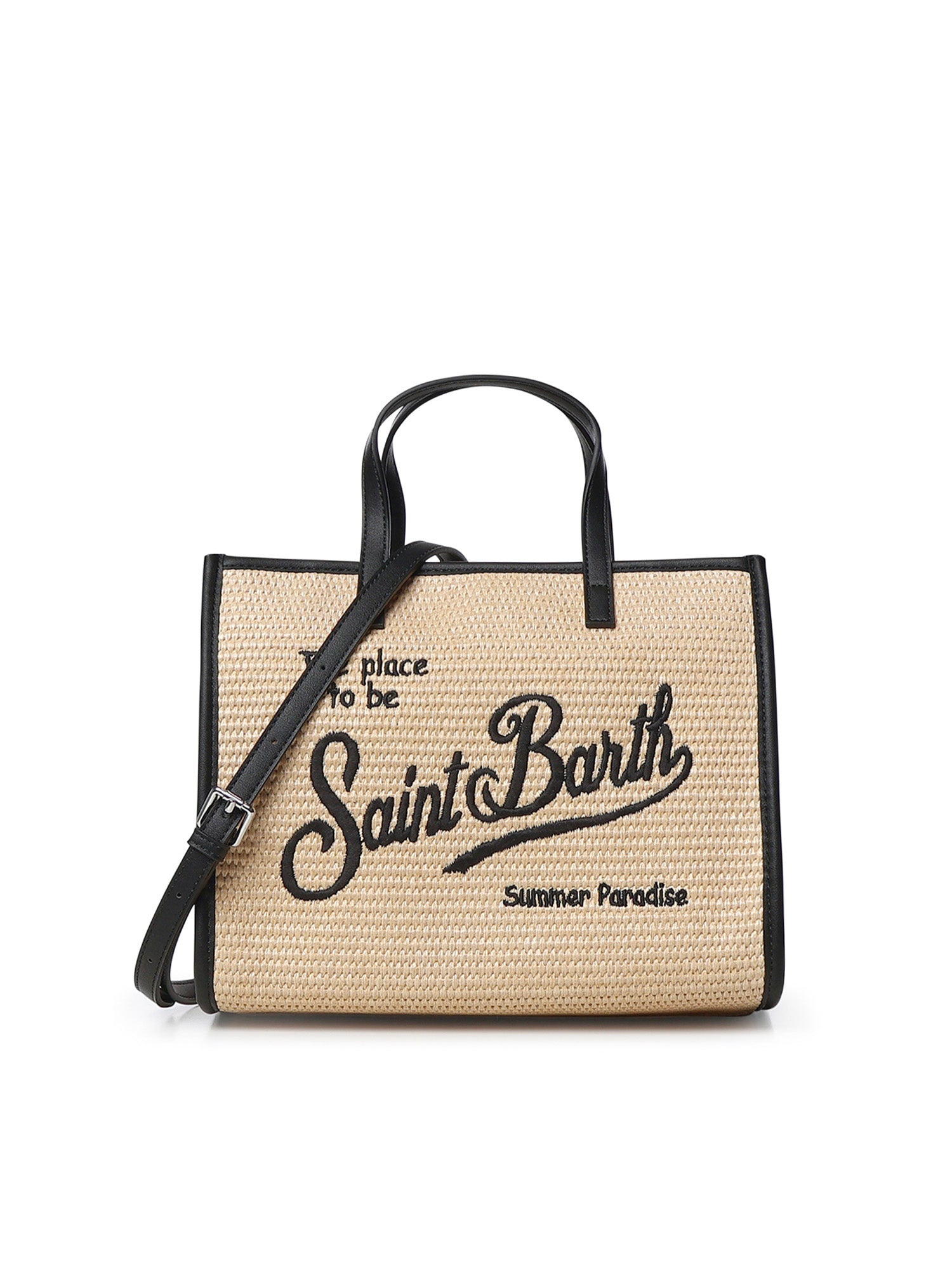Borsa Vivian medium effetto raffia con logo VVID001 00421L MC2 SAINT BARTH 