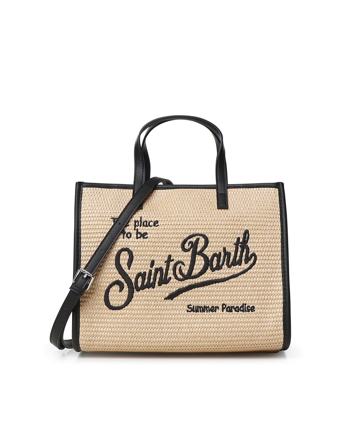 Borsa Vivian medium effetto raffia con logo VVID001 00421L MC2 SAINT BARTH 