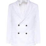 Blazer doppiopetto in lino MCAUS3259S26 282 MICHAEL COAL 