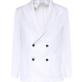 Blazer doppiopetto in lino MCAUS3259S26 282 MICHAEL COAL 