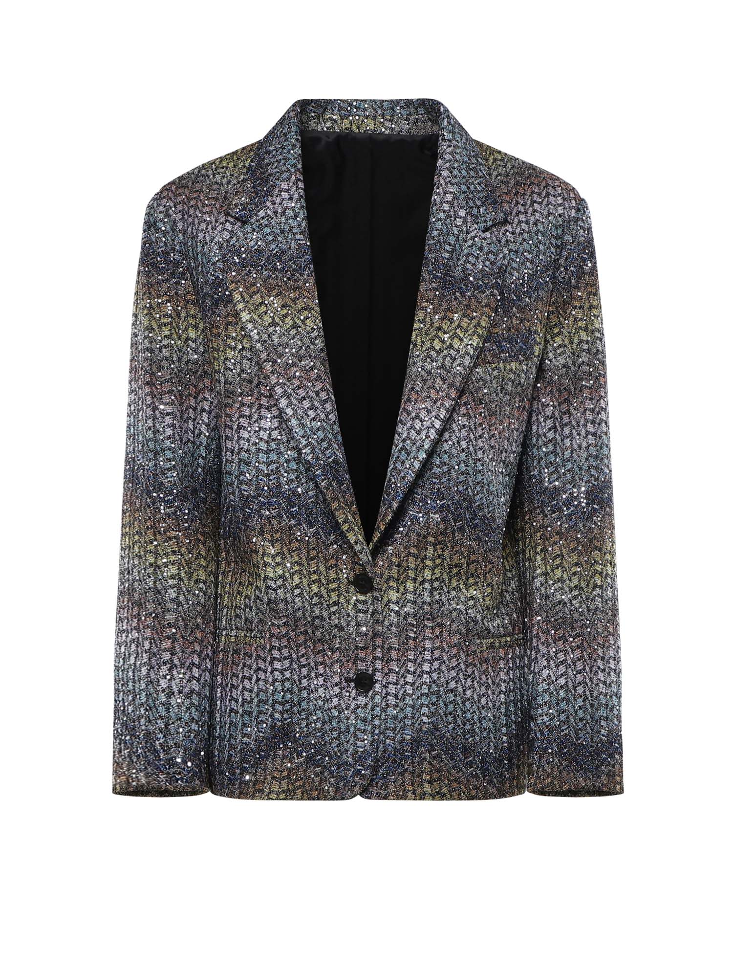 Blazer monopetto in viscosa lamé con paillettes DS26SF06 BC0065SMSNS MISSONI 