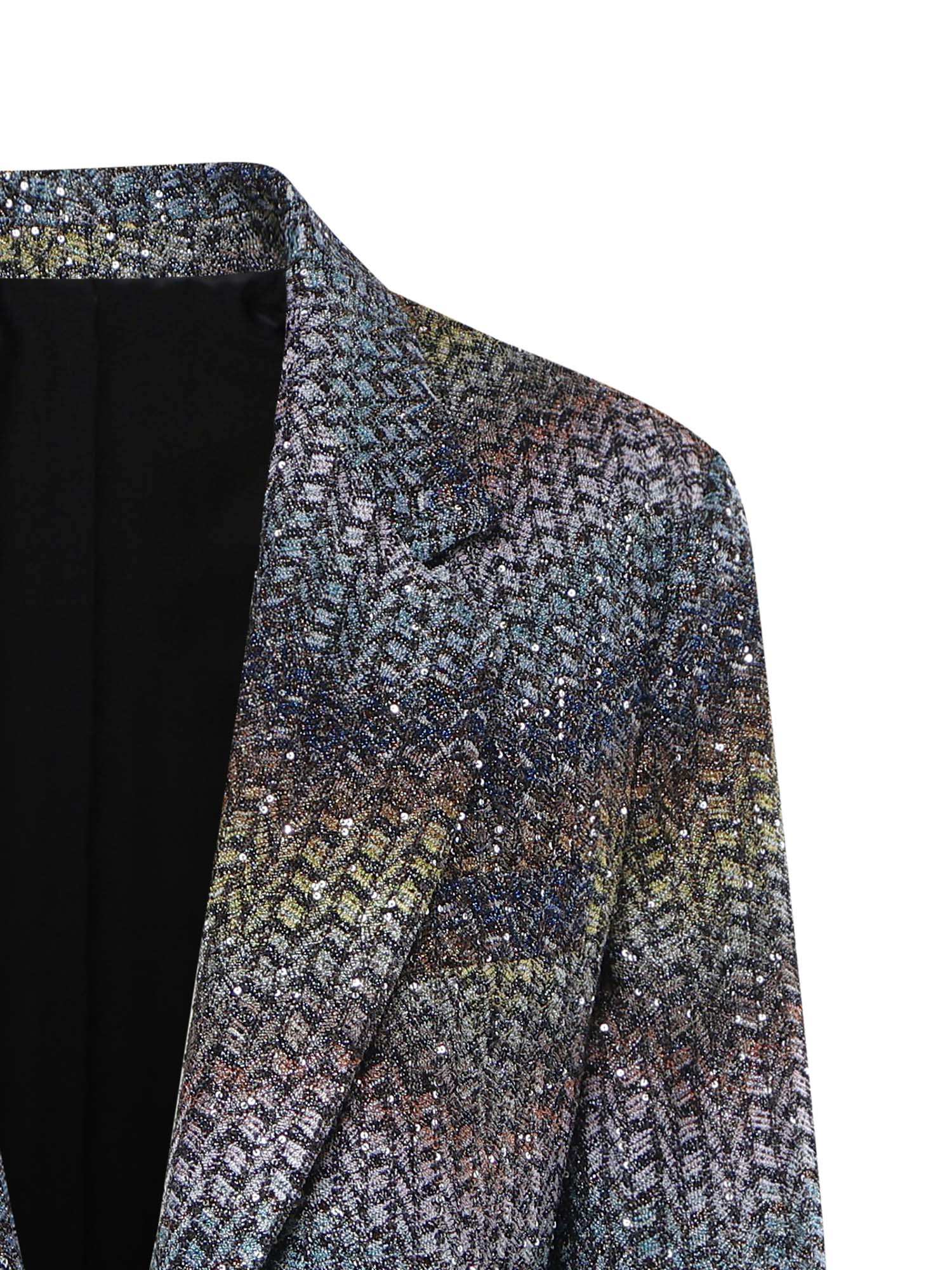 Blazer monopetto in viscosa lamé con paillettes DS26SF06 BC0065SMSNS MISSONI 