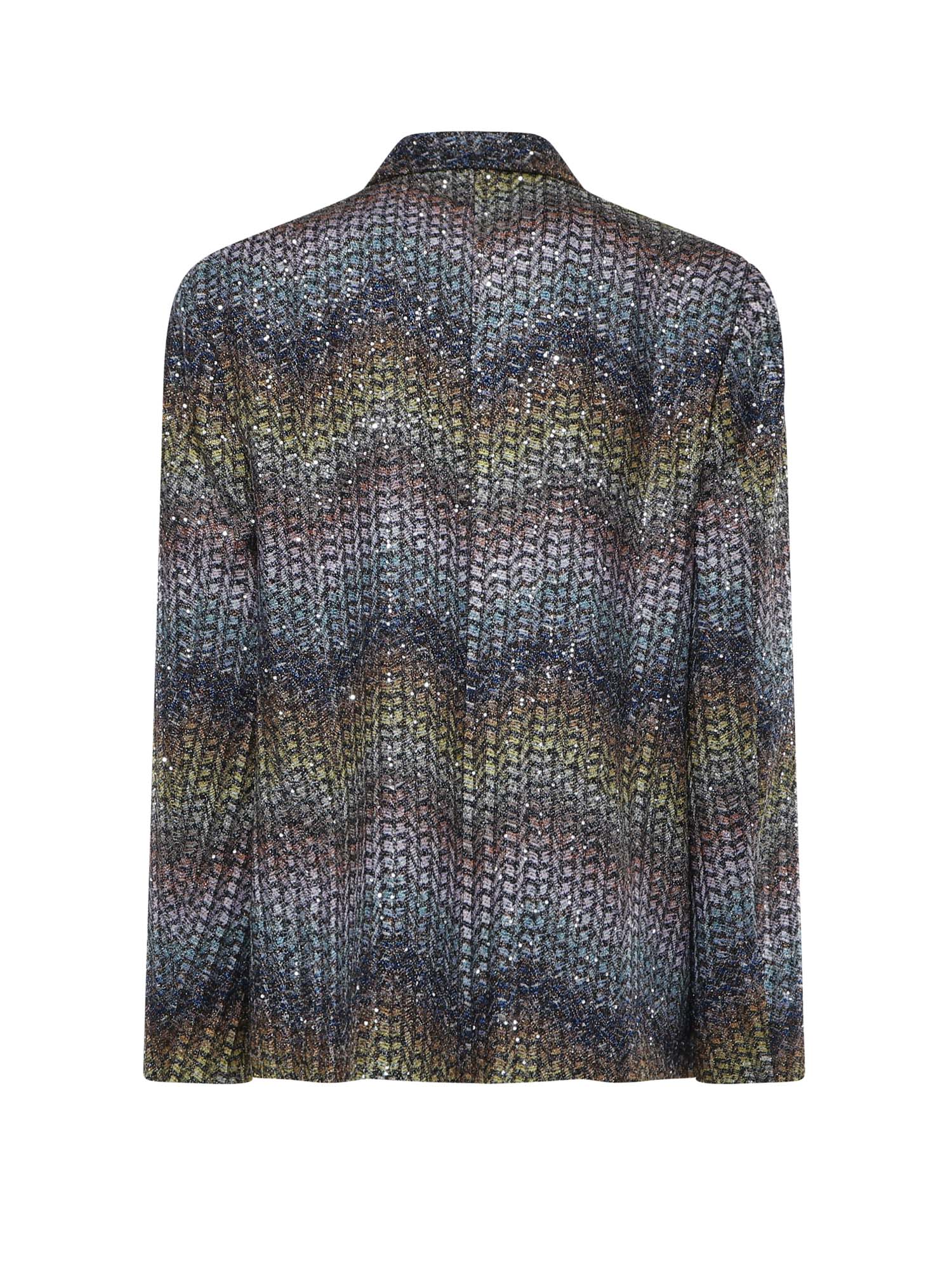 Blazer monopetto in viscosa lamé con paillettes DS26SF06 BC0065SMSNS MISSONI 
