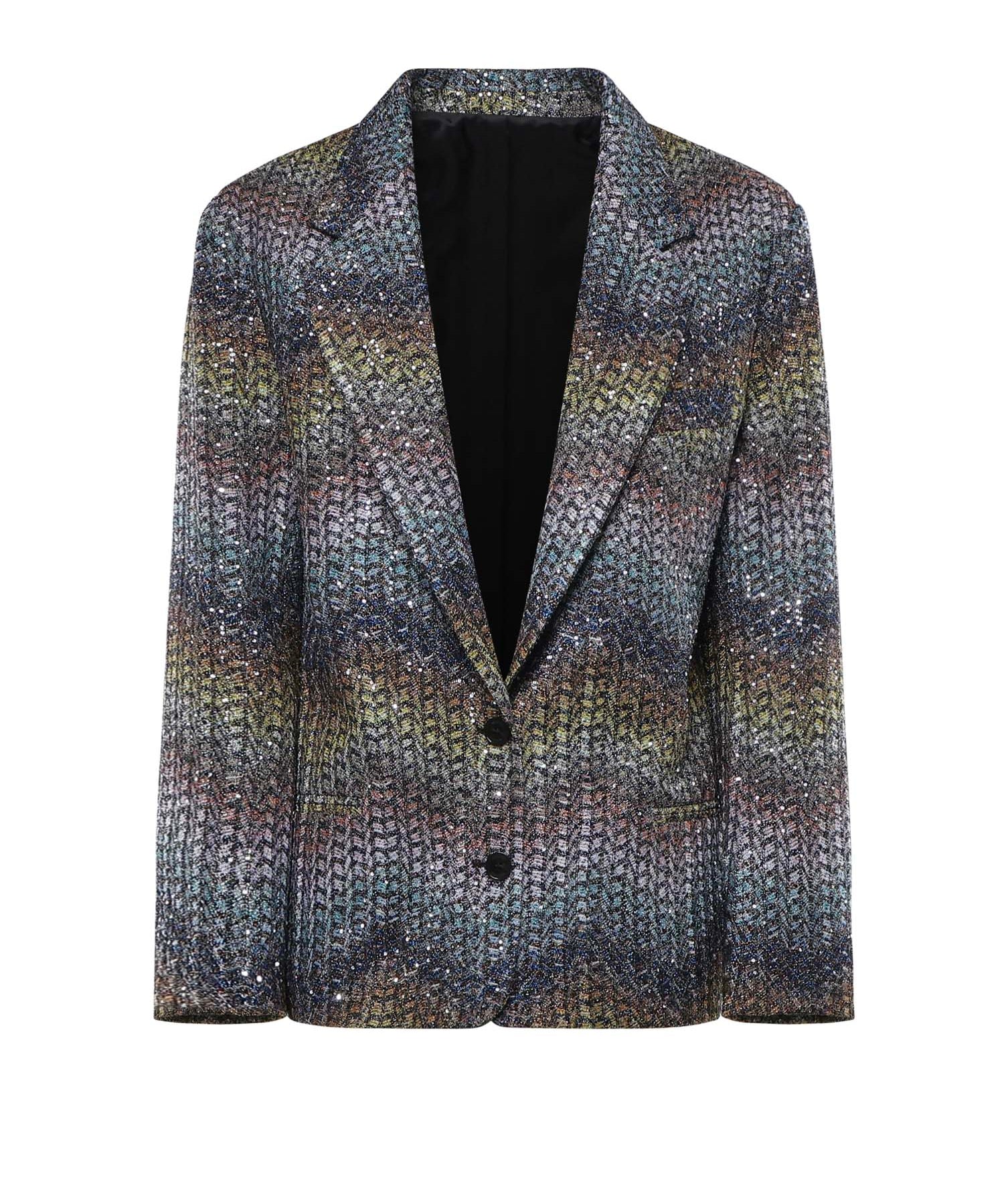 Blazer monopetto in viscosa lamé con paillettes DS26SF06 BC0065SMSNS MISSONI 