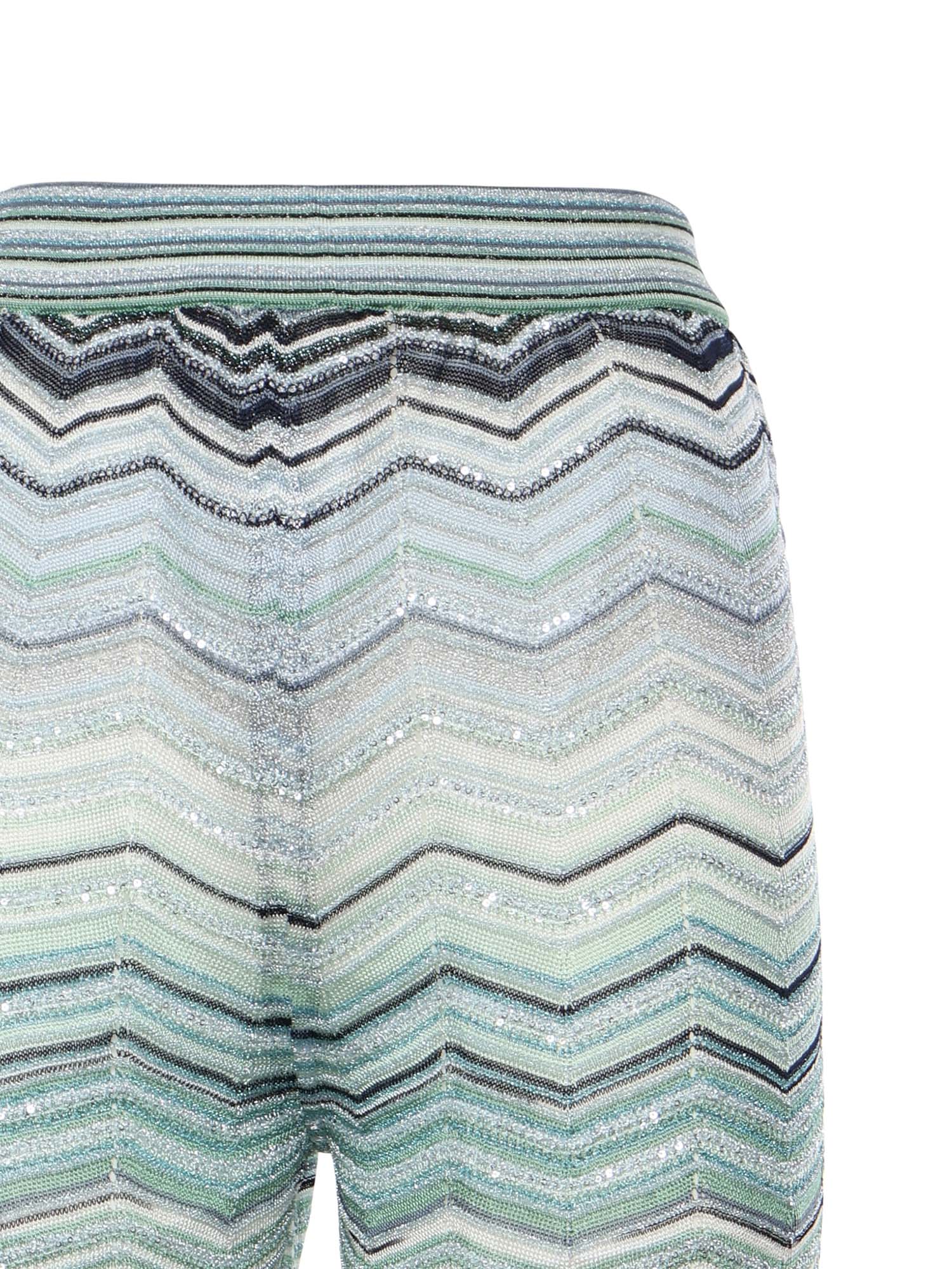 Pantaloni in viscosa chevron lamé con paillettes DS26SI0C BK01H9SMSN4 MISSONI 