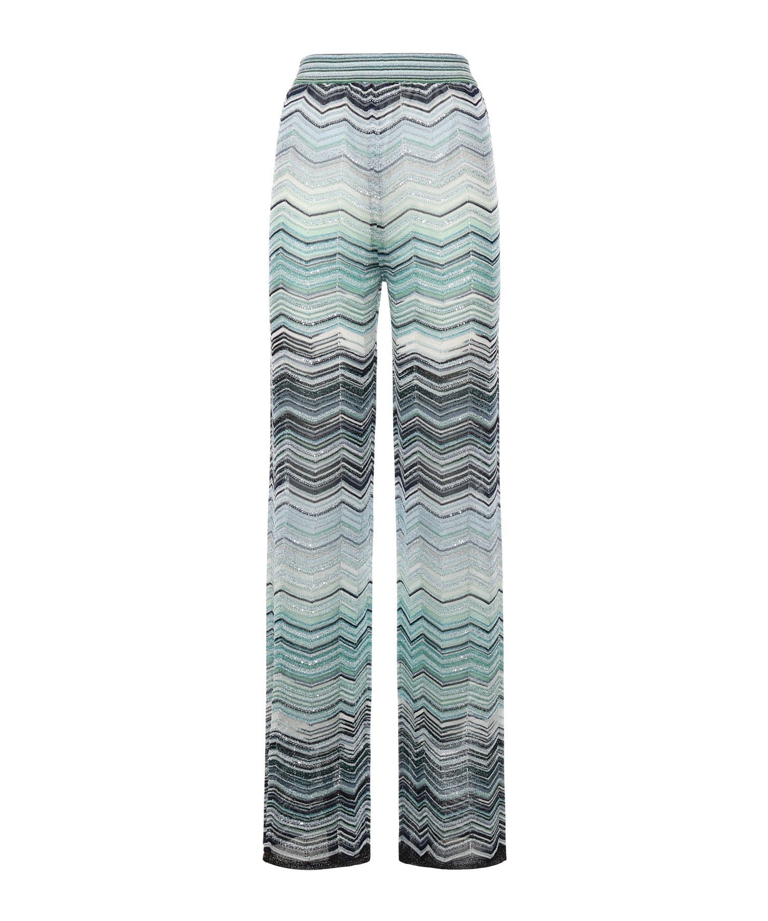 Pantaloni in viscosa chevron lamé con paillettes DS26SI0C BK01H9SMSN4 MISSONI 