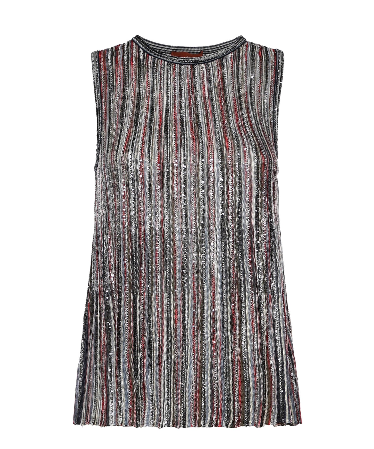 Top in misto viscosa a costine con paillettes DS26SK0S BK01H1SMSMB MISSONI 