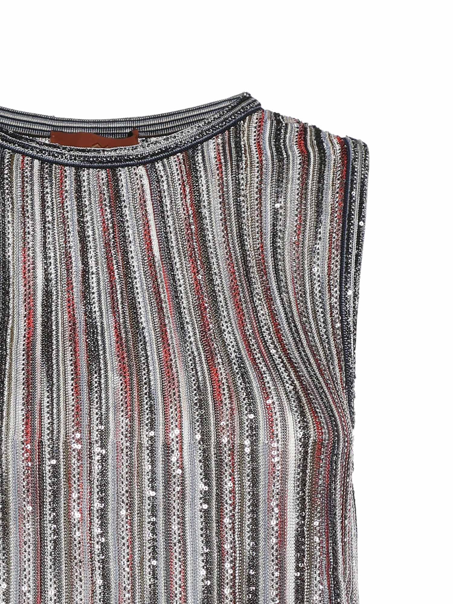 Top in misto viscosa a costine con paillettes DS26SK0S BK01H1SMSMB MISSONI 