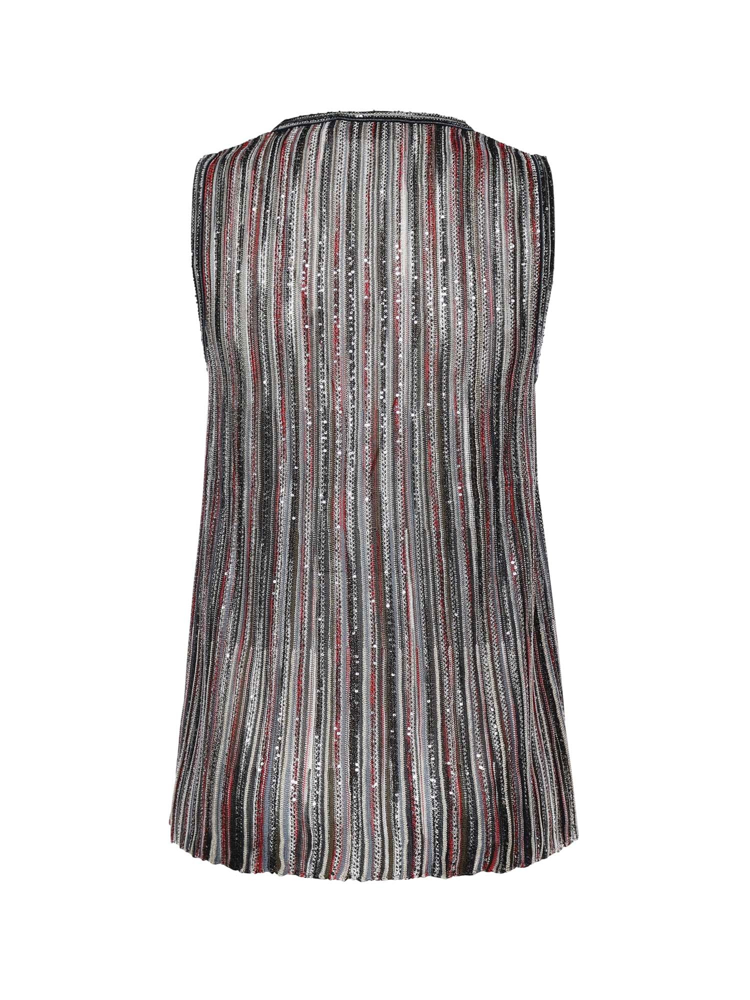Top in misto viscosa a costine con paillettes DS26SK0S BK01H1SMSMB MISSONI 