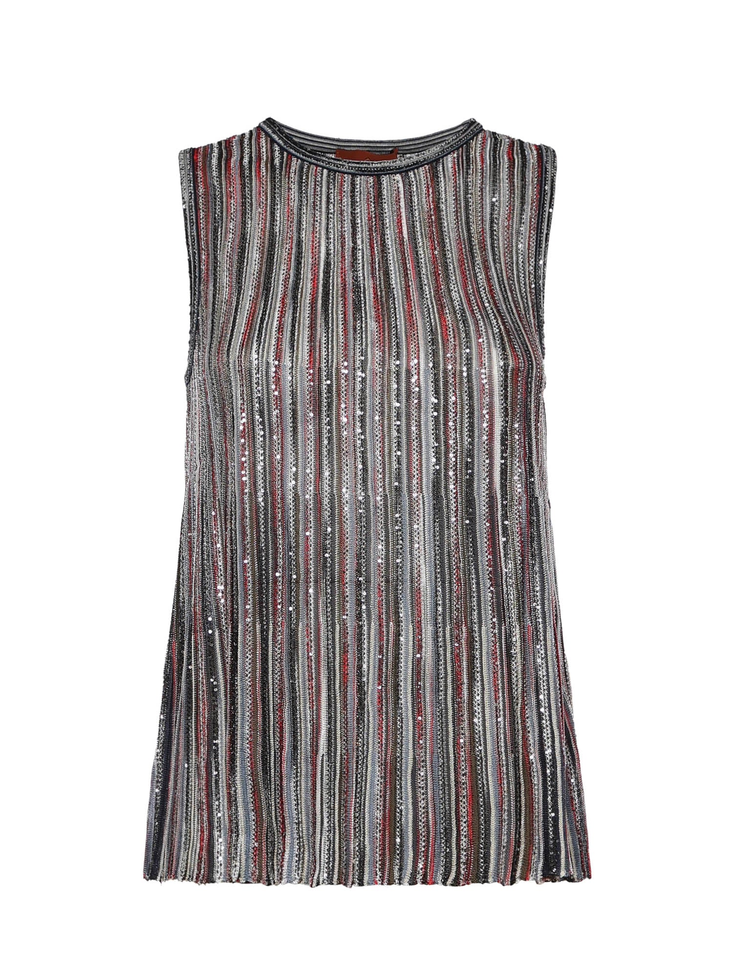 Top in misto viscosa a costine con paillettes DS26SK0S BK01H1SMSMB MISSONI 