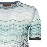 T-shirt in viscosa chevron lamé con paillettes DS26SN0V BK01H9SMSN4 MISSONI 