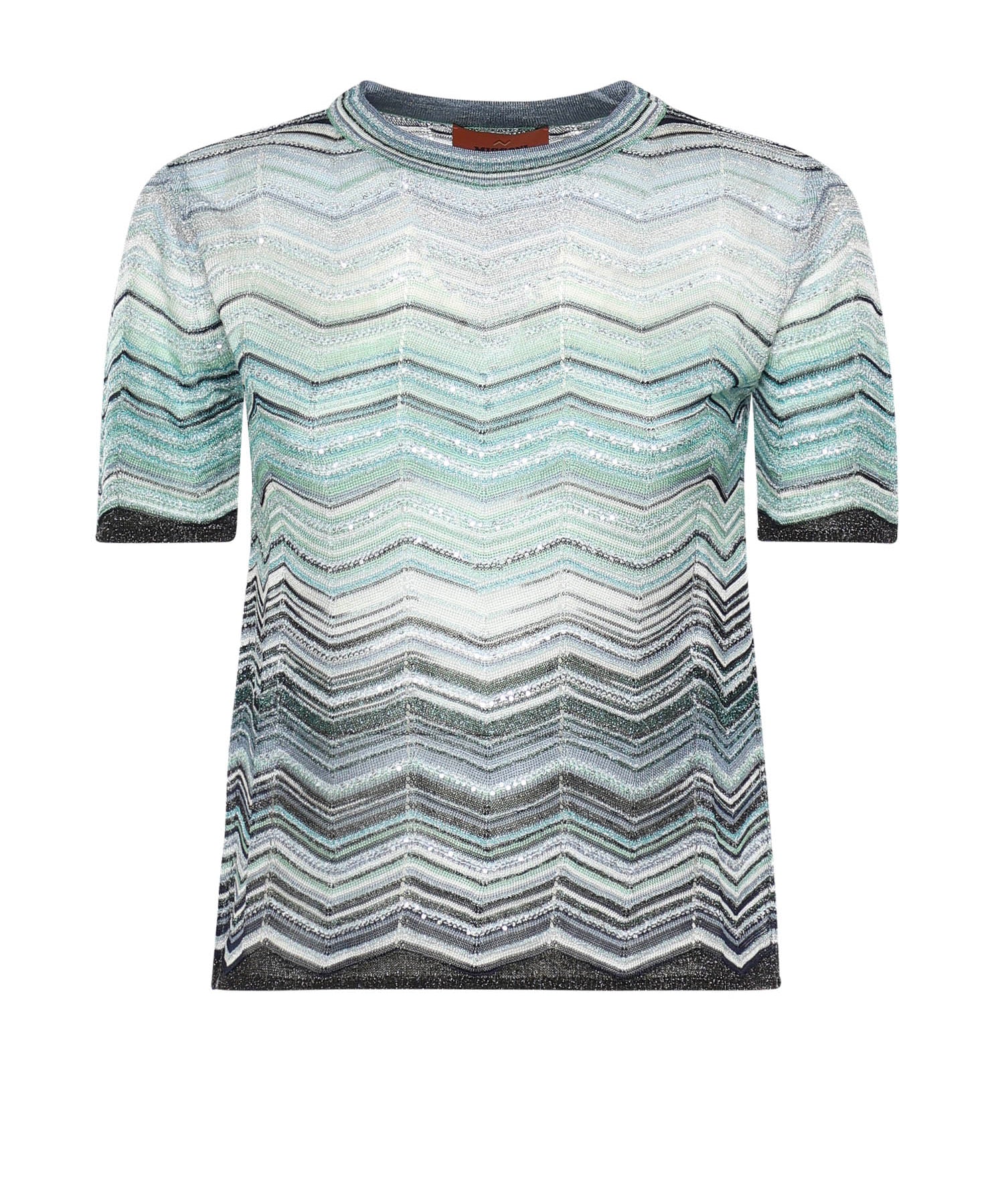 T-shirt in viscosa chevron lamé con paillettes DS26SN0V BK01H9SMSN4 MISSONI 