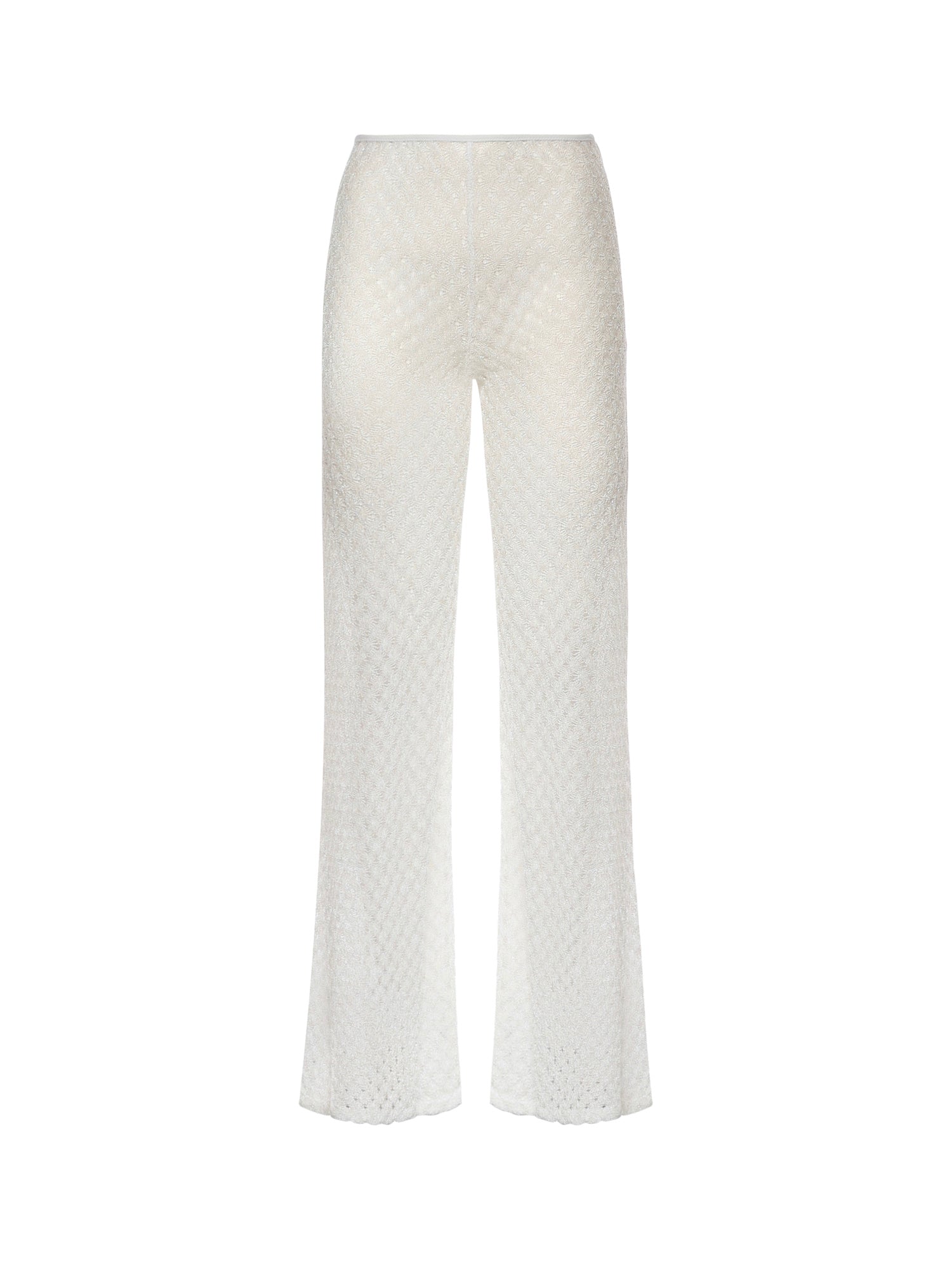 Pantaloni flare in viscosa lamé lavorazione raschel MC25SI00 BR014RS01JW MISSONI 