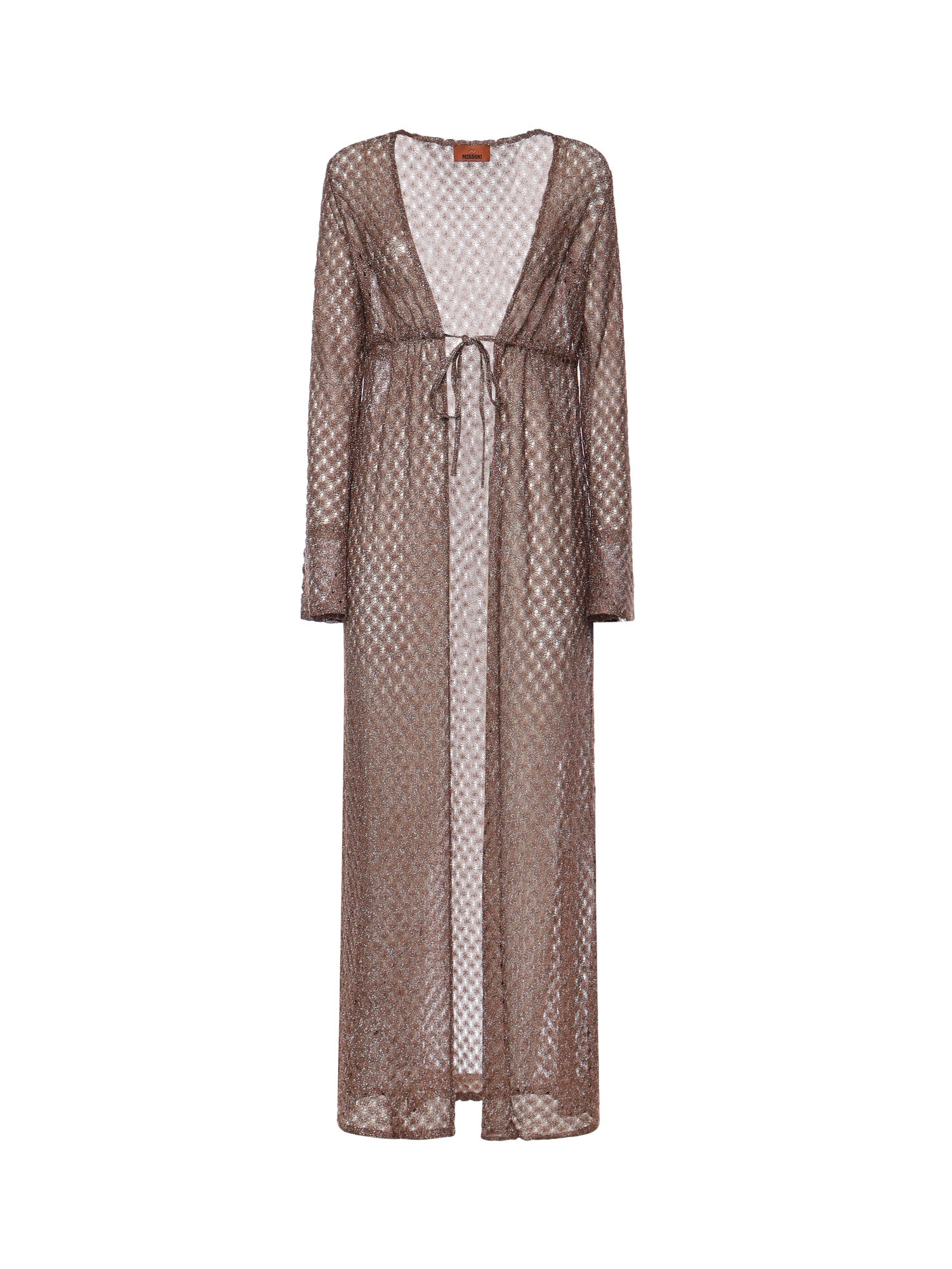 Cardigan lungo in viscosa lamé motivo ragnatela MS26SQ0S BR014DS80EE MISSONI 