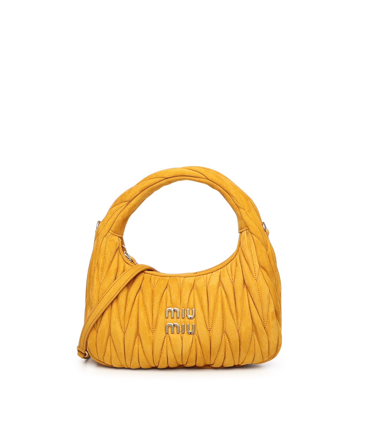 Borsa Wander in pelle scamosciata matelassé 5BC125 AB7OF0R55 MIU MIU 