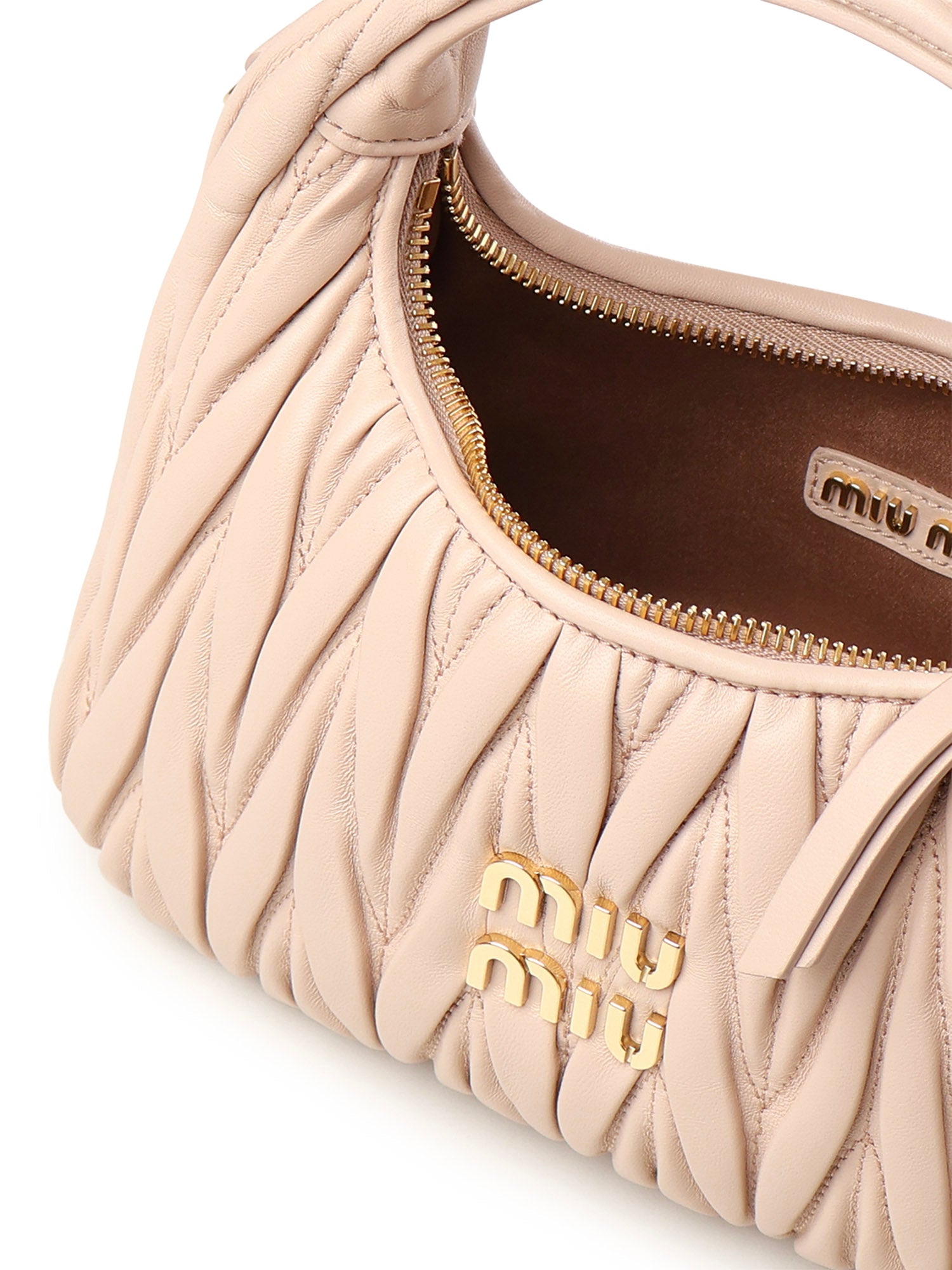 Borsa hobo Wander in nappa matelassé 5BC125 AN88F0236 MIU MIU 
