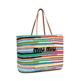 Tote bag in crochet a righe 5BG228 AF46F0055 MIU MIU 
