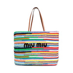 Tote bag in crochet a righe 5BG228 AF46F0055 MIU MIU 
